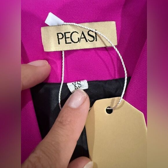 PEGASI Double Breasted Blazer & Pants Suit Set - Pink Berry - Picture 9 of 10